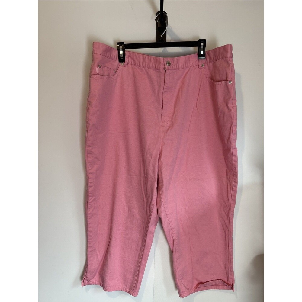 Ralph Lauren Jeans 22w Capri Pink Woman Pockets Waist 42" Preowned Summer vaca